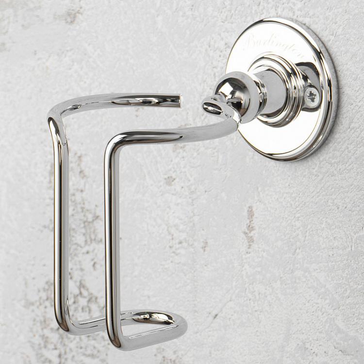 Настенный белый стакан для зубных щёток в подставке цвета хром Tumbler Holder Chrome And White