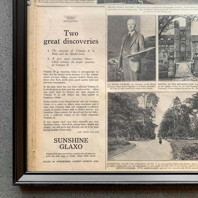 Винтажная газета в раме Таймс, 18 октября 1928 Vintage Times, Oct 18, 1928