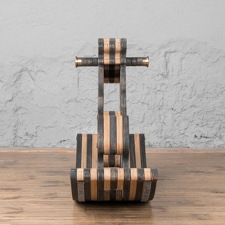 Тёмная детская качалка Лось Elk Rocking Chair Dark Oil