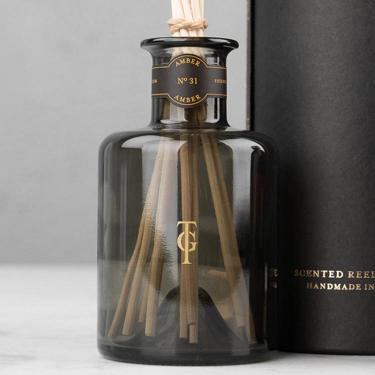 Аромадиффузор набор (палочки, жидкость, бутылочка) Янтарь, 200 мл Small Reed Diffuser Amber 200 ml