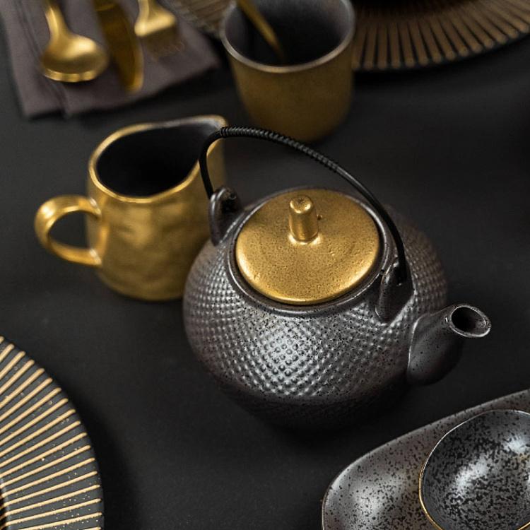 Чёрно-золотой чайник Цейлон Ceylon Teapot Black And Gold