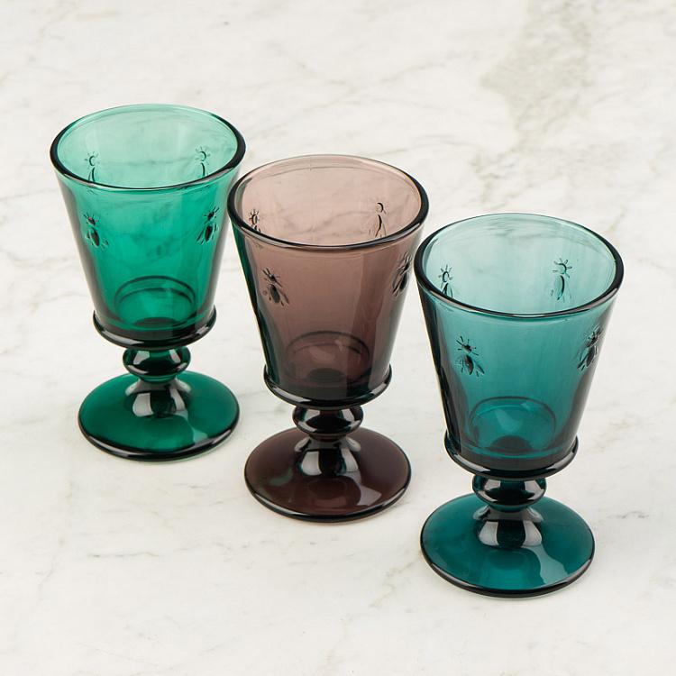 Серо-голубой бокал для вина Пчёлы Abeille Bleu Nuit Wine Glass