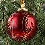 Ёлочная игрушка Modern Pattern Aged Ball Red 10 cm