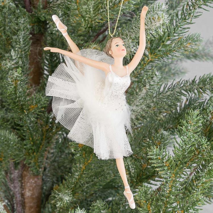 Набор из трёх ёлочных игрушек Балерины из Лебединого озера Set Of 3 Tulle Swan Lake Ballerinas White 19 cm