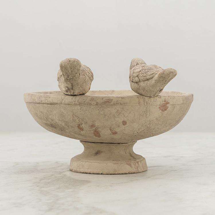Чаша на подставке Птицы Bird Bath On Feet Grey