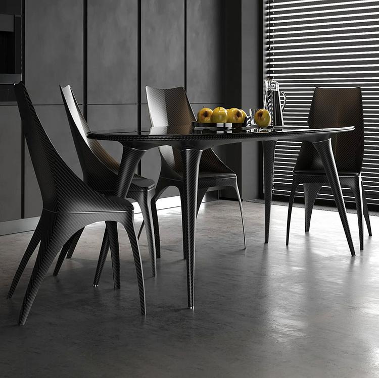 Стул из карбона Кавалло Cavallo Dining Chair, Carbon