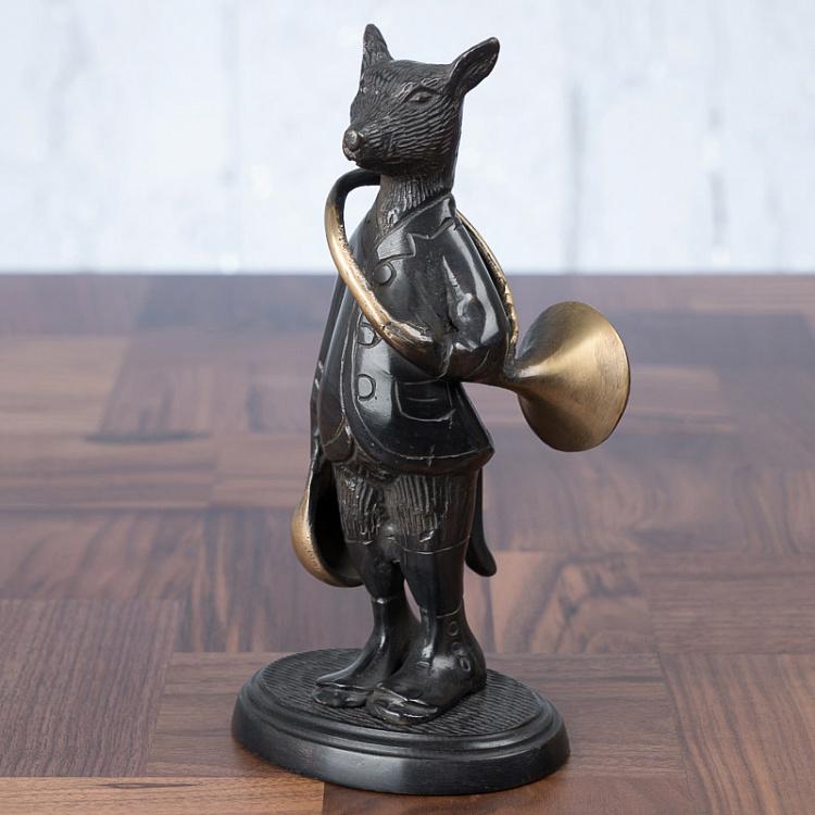 Статуэтка Лис с горном  Fox With Horn Bronze Finish