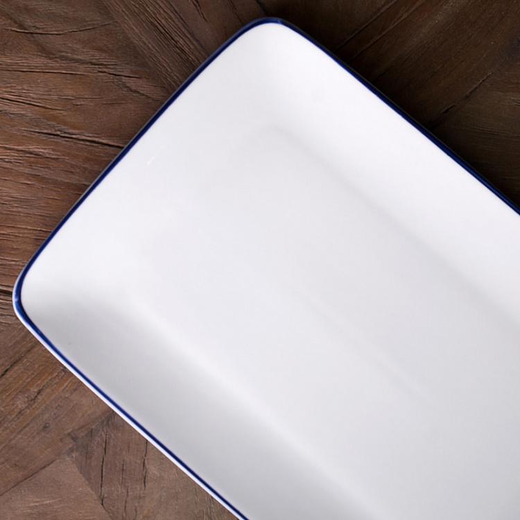 Прямоугольное сервировочное блюдо Синяя полоска Filo Blue Rectangle Platter
