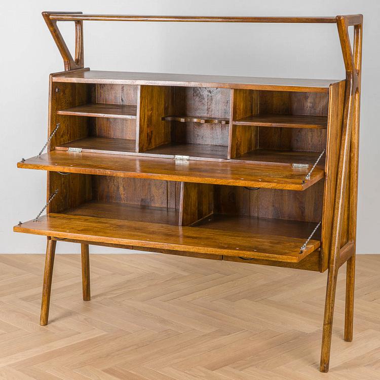 Барный шкаф из дерева манго Покровитель Patron Mid Century Bar Dresser Mango Wood