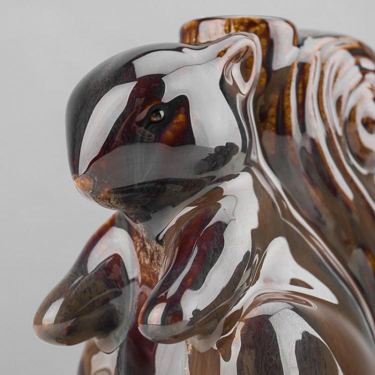 Набор из двух керамических подсвечников Белки Set Of 2 Stoneware Squirrel Candle Holder Brown