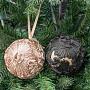 Набор из 2-х ёлочных игрушек Set Of 2 Fabric 3D Flower Balls Black/Champagne 10 cm