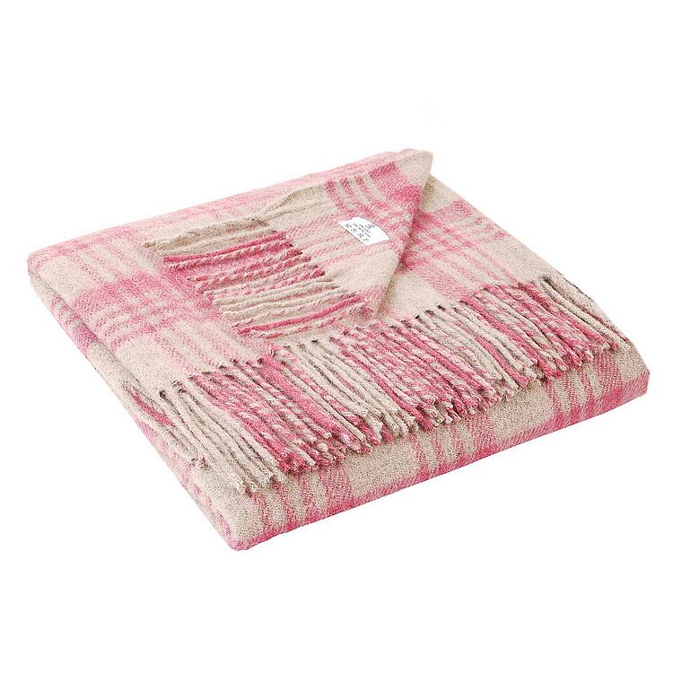 Красно-бежевый шерстяной плед Анды, 150x200 см Andes Plaid Red Beige 150x200 cm