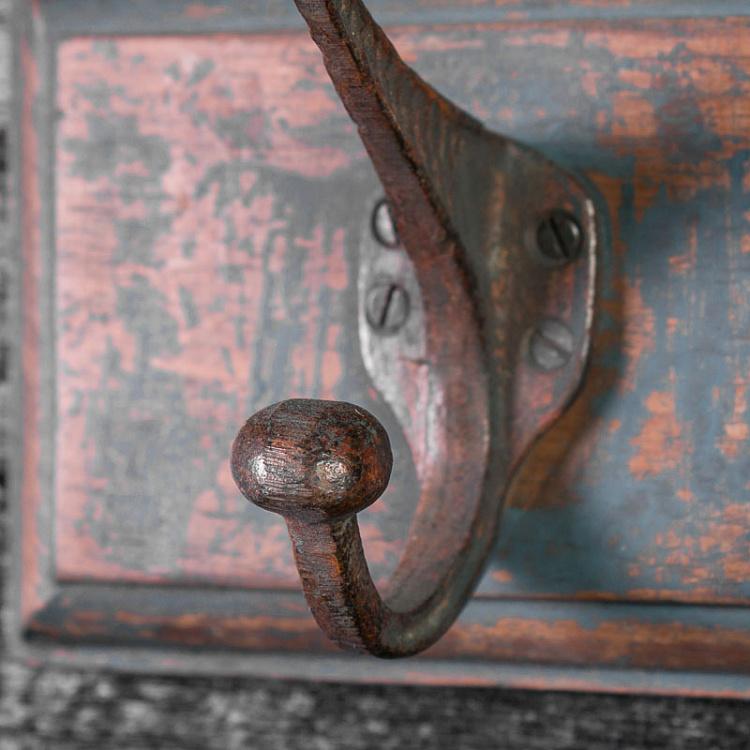 Двухрожковый крючок на деревянной основе Wooden Wall Rack With 1 Hook
