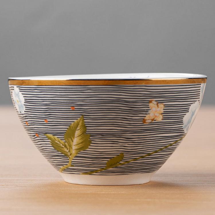Пиала в полоску Полночь, S Midnight Pinstripe Bowl Small