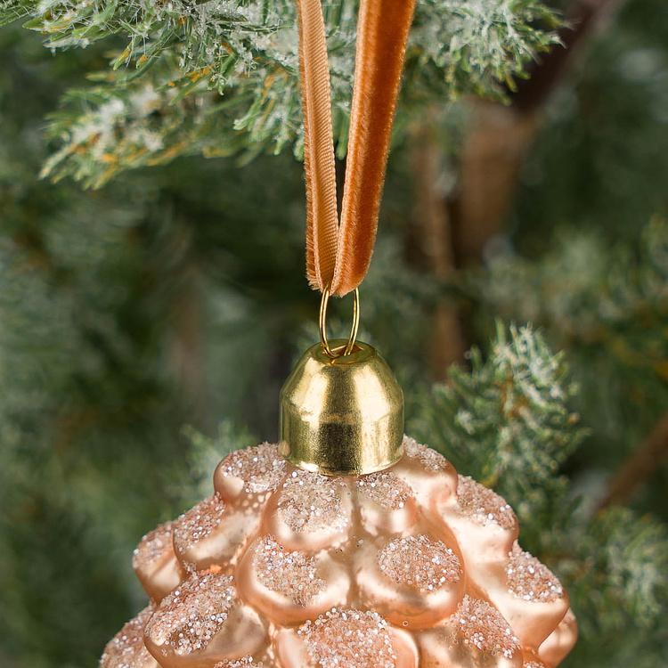 Ёлочная игрушка Янтарная шишка Cone Amber 12 cm