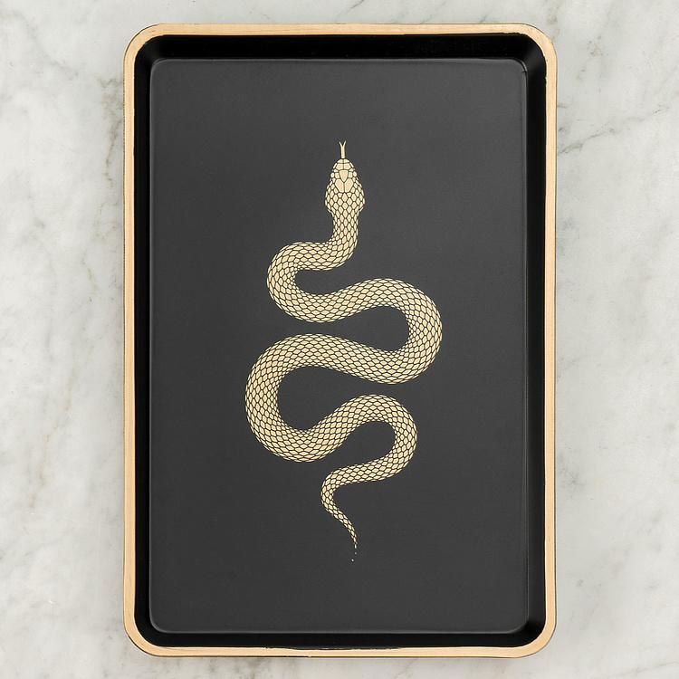 Поднос с принтом змеи Tray With Snake Print