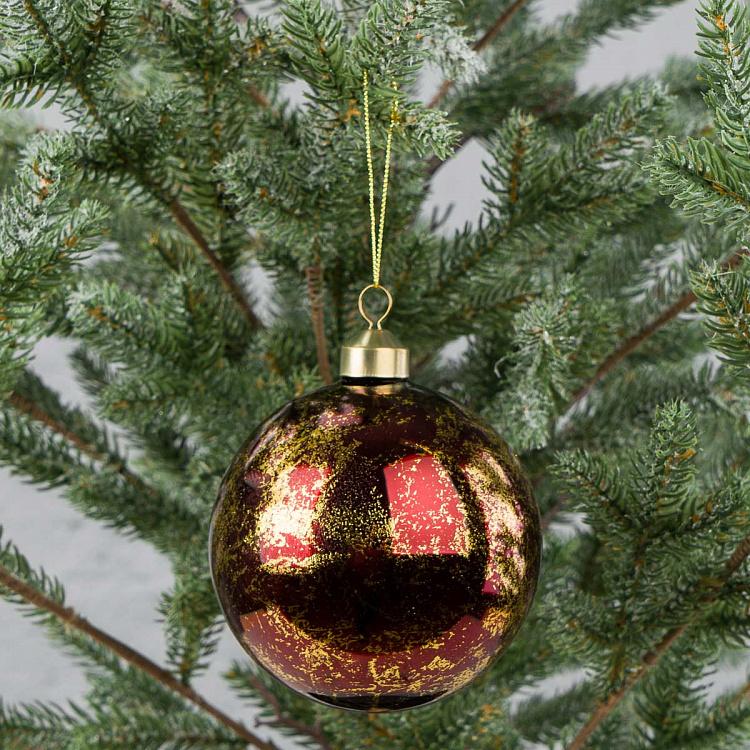 Красно-золотой шар Тридесятое Царство Vintage Ball Aged Gold 10 cm