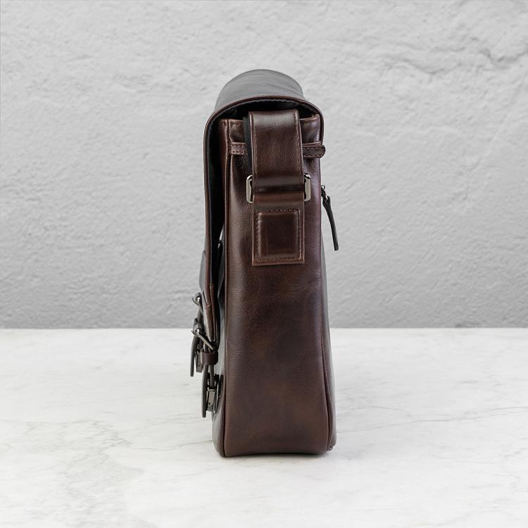 Кожаная мужская сумка-портфель Мессенджер Satchel Messenger Bag