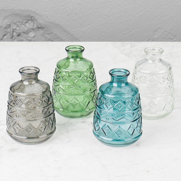 Набор из четырёх стеклянных мини-ваз Set Of 4 Glass Vases