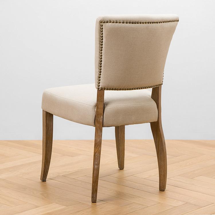 Стул Мами с заклёпками, песочные ножки Mami Dining Chair With Studs, Oak Sandwashed