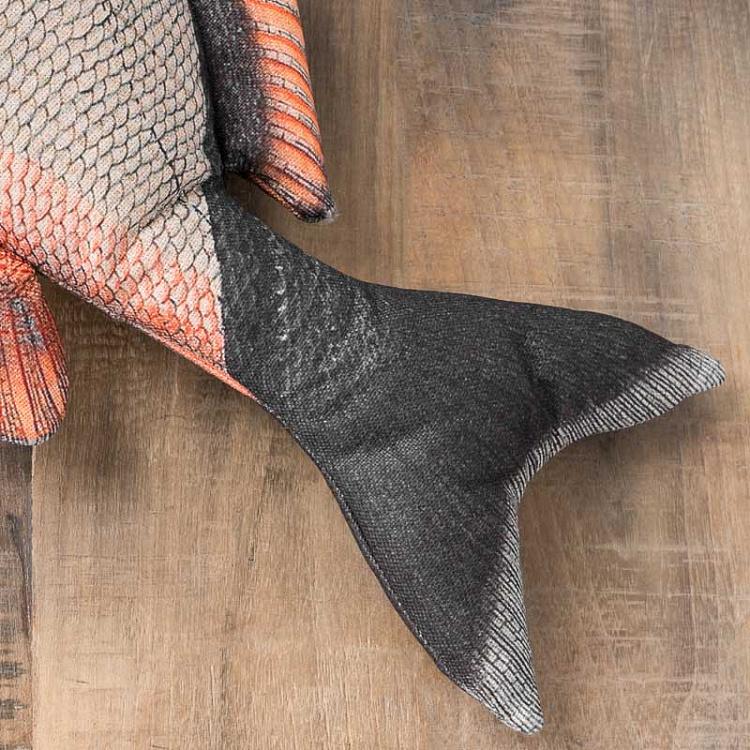 Декоративная подушка оранжево-зелёная Рыба Orange And Green Fish Cushion Real