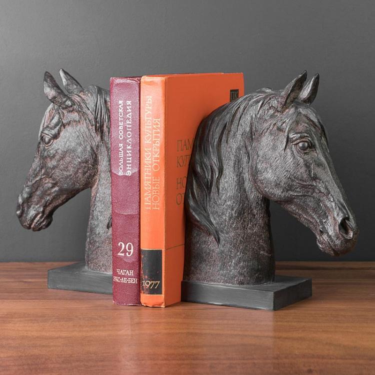 Набор из двух держателей для книг Кони 2 Bookend Horse Heads 2