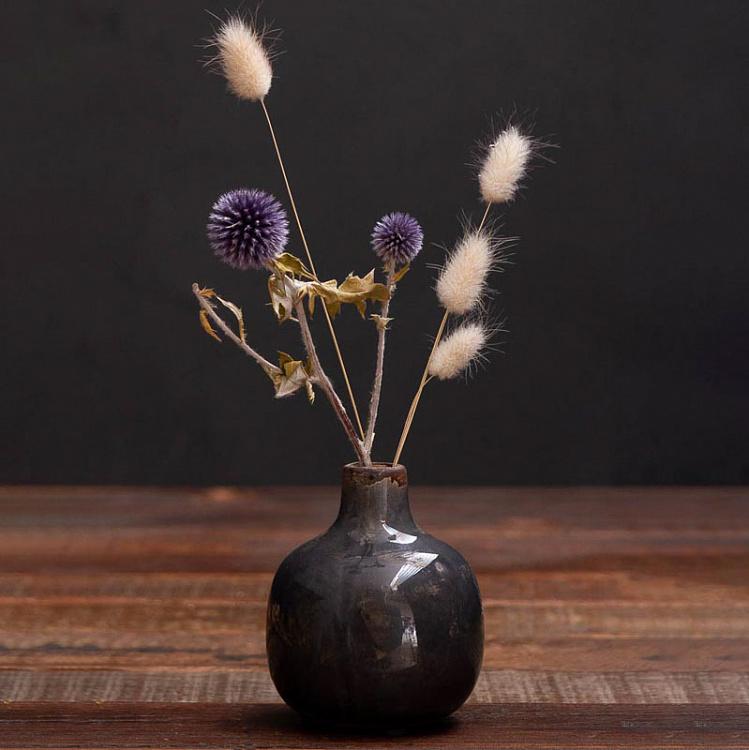Керамическая тёмно-серая мини-ваза Ceramic Vase Grey And Black Mini
