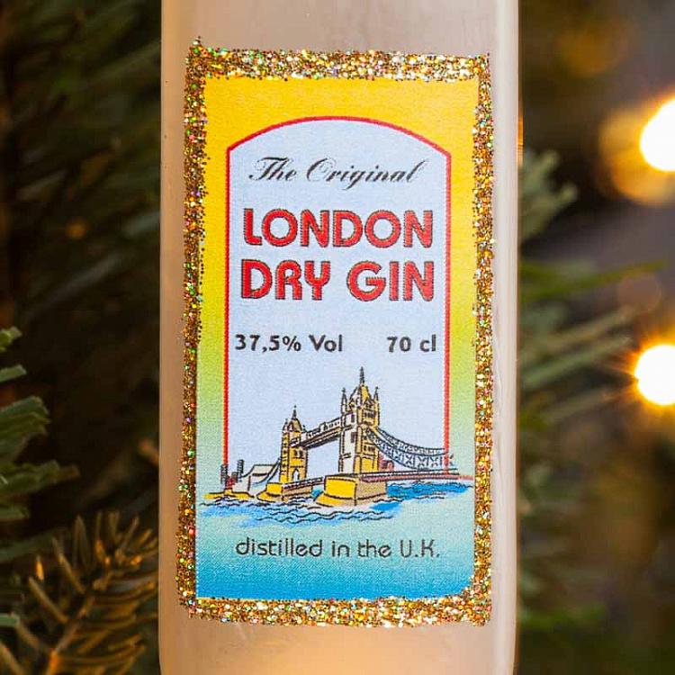 Ёлочная игрушка Бутылка джина Gin Bottle White Yellow 12,5 cm