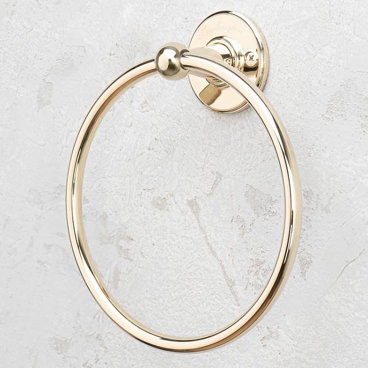 Настенный держатель-кольцо для полотенец золотого цвета Towel Ring Gold