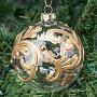 Ёлочная игрушка Glass Acanthus Swirl Leaf Ball Clear/Gold 10 cm