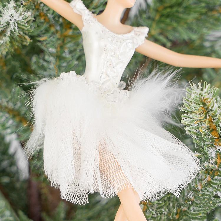 Набор из трёх ёлочных игрушек Балерины из Лебединого озера Set Of 3 Tulle Swan Lake Ballerinas White 19 cm