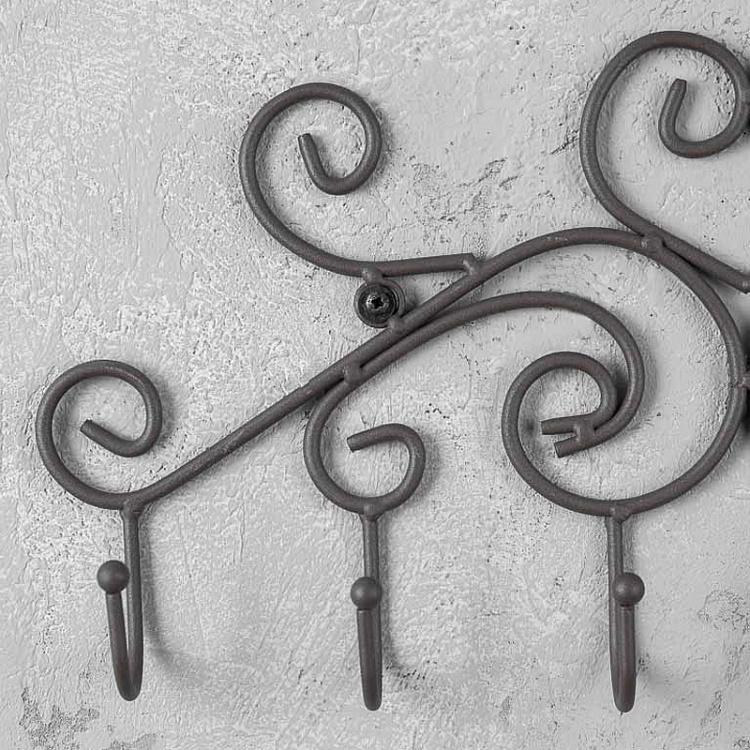 Шестиместная настенная вешалка Patere 6 Crochets Coeur Metal