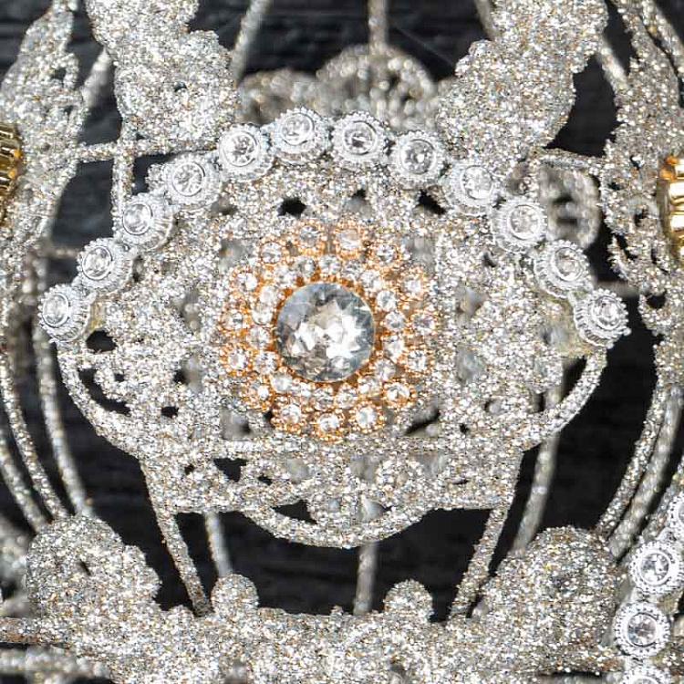 Ёлочная игрушка Зимняя карета Metal Winter Ice Carriage Silver 15 cm