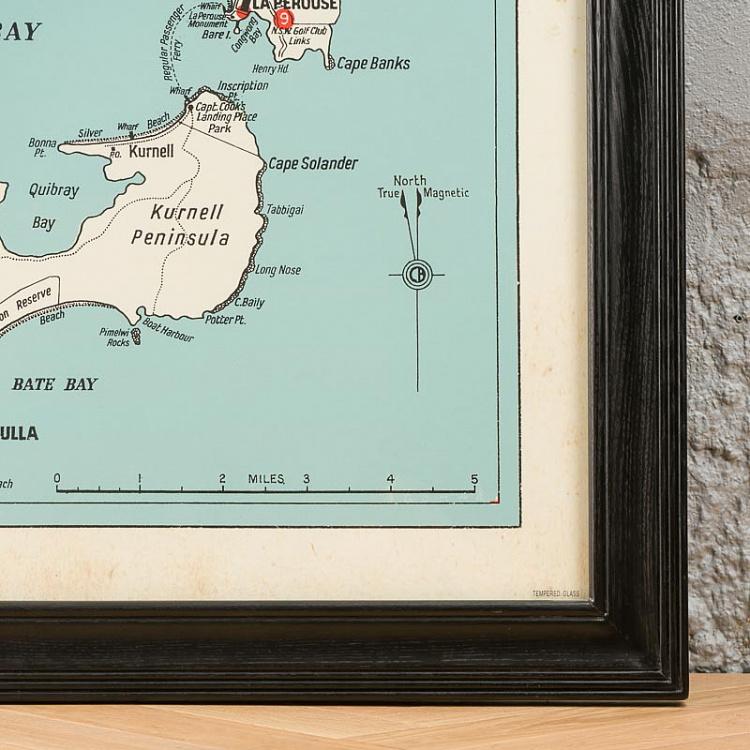 Картина-принт Карта Сиднея, L Map Sydney Large