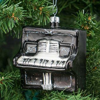 Glass Hanger Piano Black 9 cm