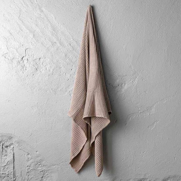 Дымчато-бежевое вафельное банное полотенце Модал 76x142 см Modal Waffle Bath Towel Warm Grey 76x142 cm