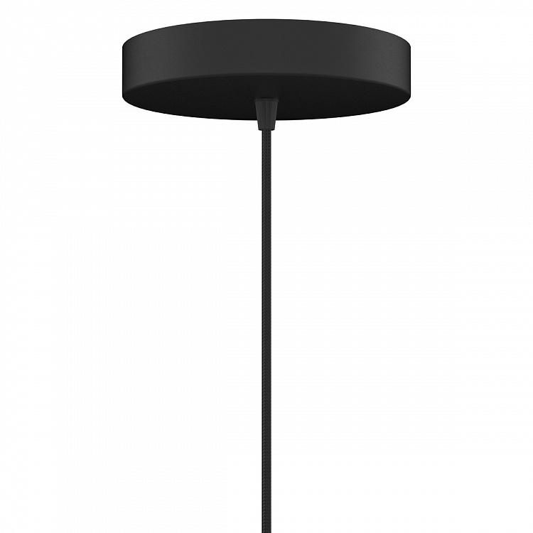 Подвесной светильник Эос на чёрном проводе с плоским потолочным колпаком, белые перья, XXL Eos Hanging Lamp With Black Cord Rosette Extra Extra Large