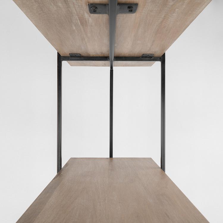 Узкий стеллаж на пять полок из дерева манго Тропики Shelf 5 Levels Metal And Mango Wood