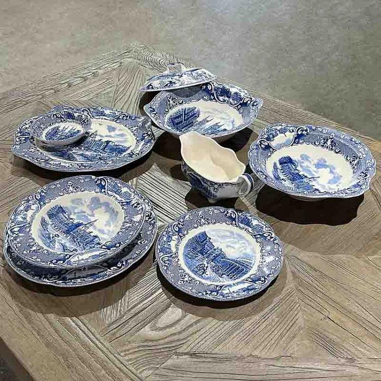 Винтажное овальное блюдо Старый Лондон Vintage Oval Plate Old London