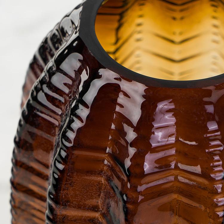 Ваза янтарного цвета Кактус, L Cactus Shape Amber Glass Vase Large