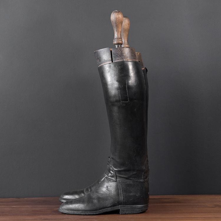 Винтажные сапоги для верховой езды 3 Vintage Black Riding Boots With Shoe Lasts 3