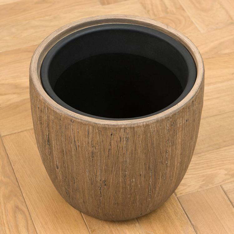 Кашпо-чаша Эффектори светлый дуб, M Effectory Wood Bowl Pot Light Oak Medium