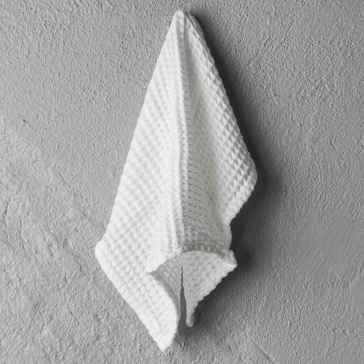 Белое вафельное полотенце-салфетка Модал 30x40 см Modal Waffle Washcloth Towel White 30x40 cm
