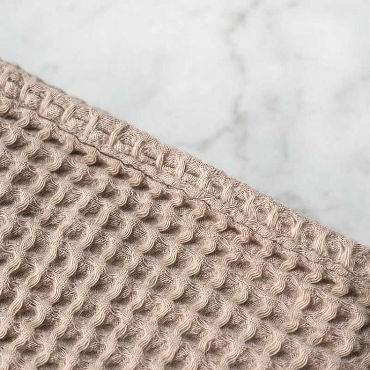 Дымчато-бежевое вафельное банное полотенце Модал 100x180 см Modal Waffle Body Towel Warm Grey 100x180 cm