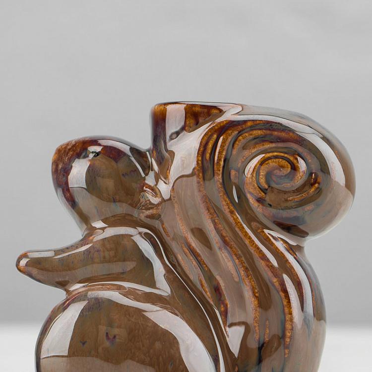 Набор из двух керамических подсвечников Белки Set Of 2 Stoneware Squirrel Candle Holder Brown