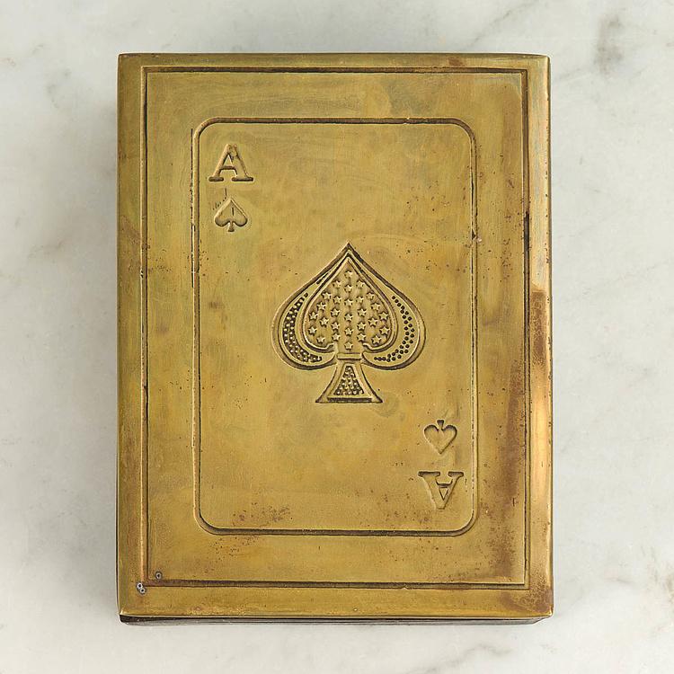 Колода игральных карт в шкатулке с гравировкой на крышке Deck Of Cards In Box Engraved Lid