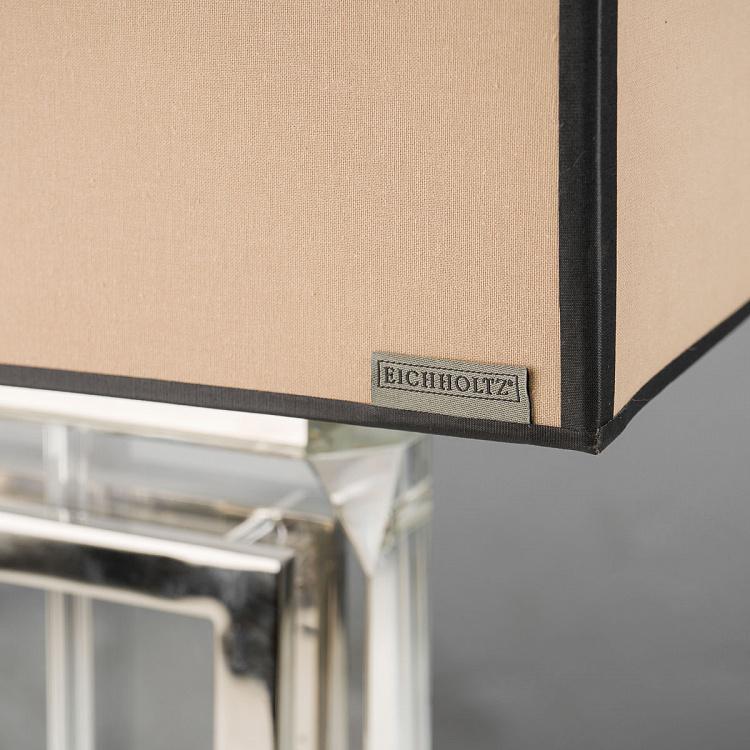 Настольная лампа Арлингтон из стекла и никелированной стали Lamp Arlington Crystal