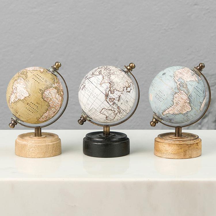 Набор из трёх винтажных глобусов, S Set Of 3 Vintage Globes Small