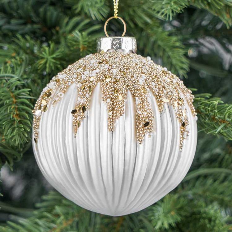 Ёлочная игрушка Бронзовый шар с пудрой Ball With Powder Bronze 8 cm