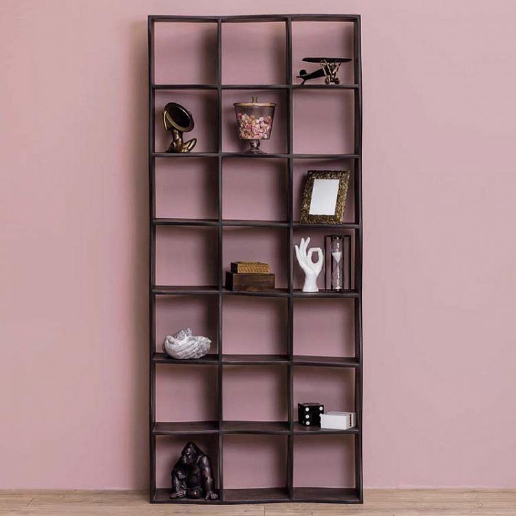 Чёрный стеллаж из дерева манго Бриз Brise Black Bookcase